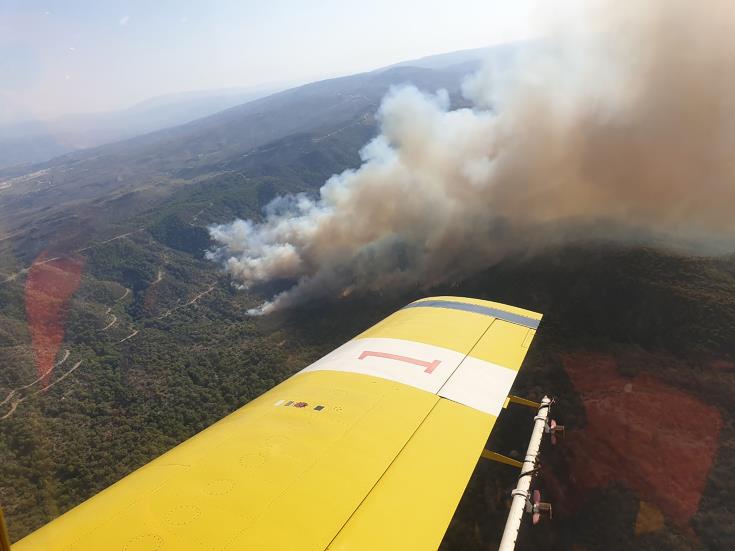 Σε εξέλιξη δασική πυρκαγιά στον Ακάμα