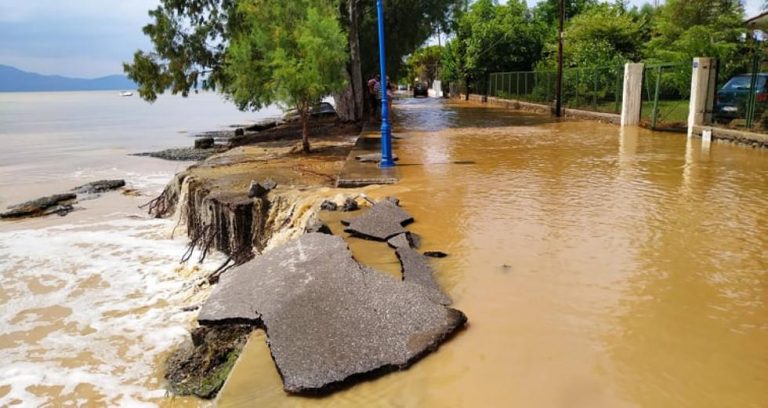 Μεγάλες καταστροφές στη Βόρεια Εύβοια από το πέρασμα της κακοκαιρίας «Αθηνά»