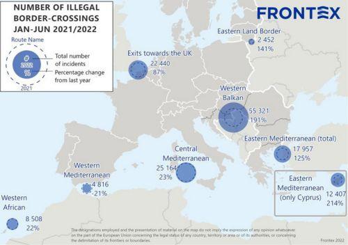 Frontex: Δυτικά Βαλκάνια ο πιο ενεργός μεταναστευτικός διάδρομος το 1ο εξάμηνο του 2022, ψηλά η Κύπρος