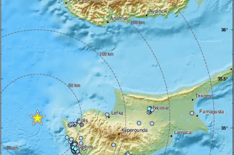 Σεισμός 4 Ρίχτερ με επίκεντρο την επαρχία Πάφου αισθητός σε ολόκληρη την Κύπρο