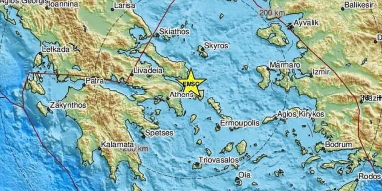 Σεισμός 4,8 Ρίχτερ στην Εύβοια, αισθητός και στην Αττική