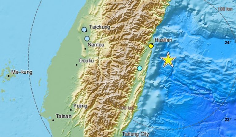 Σεισμική δόνηση 6,2 βαθμών με μικρό εστιακό βάθος πλήττει τη Χουάλιεν της Ταϊβάν