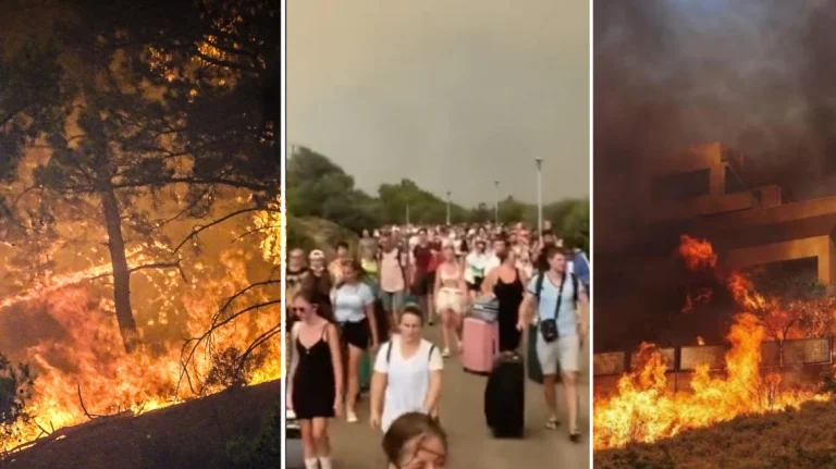 Συνεχίζεται η μάχη με τις φλόγες στη Ρόδο, εκκενώθηκαν περιοχές από κατοίκους και τουρίστες